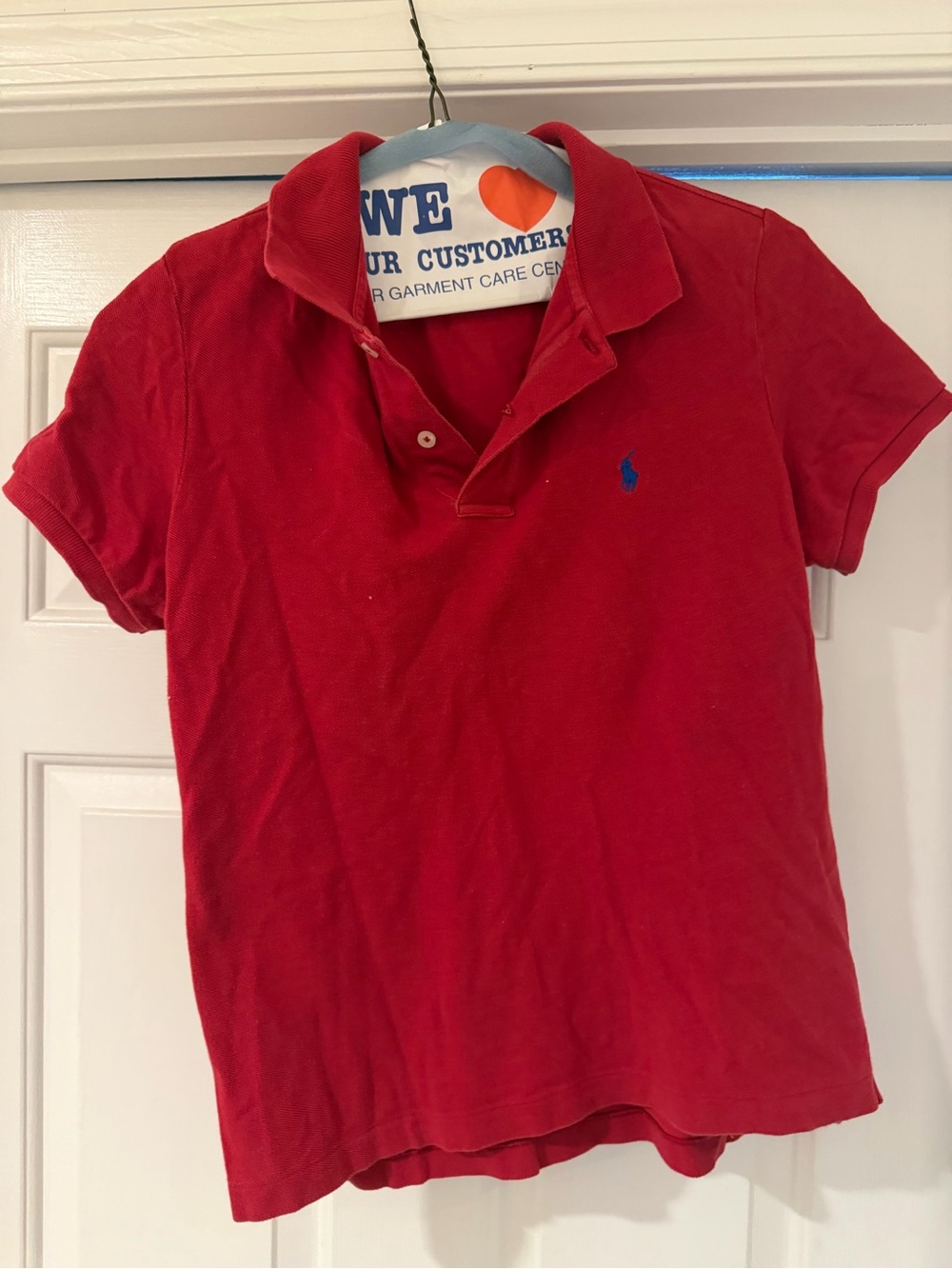 Ralph Lauren Red Polo with Blue Pony Embroidery
